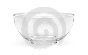 Empty glass bowl isolated on white