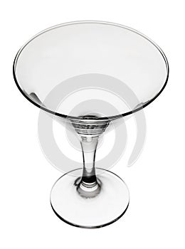 Empty glass cocktail isolated on white background.
