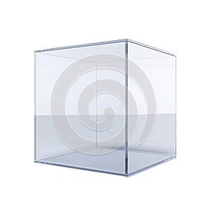 Empty glass cube