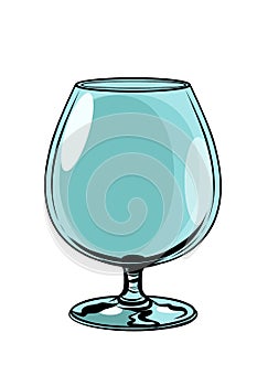 Empty glass goblet