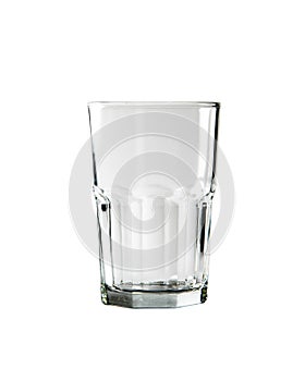 Empty glass isolated on white background. Closeup