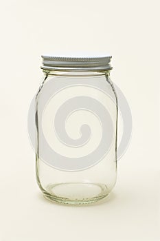 Empty glass jar