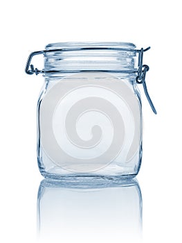 Empty glass jar