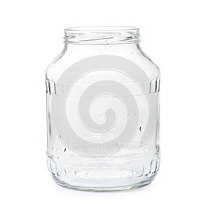 Empty glass jar with condensate
