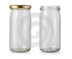 Empty glass jar