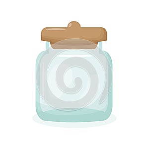 Empty glass jar isolated illustration on white background