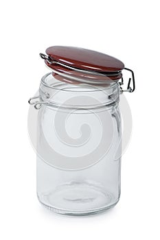 Empty glass jar with lid