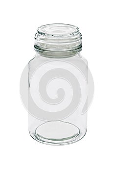 Empty glass jar with lid