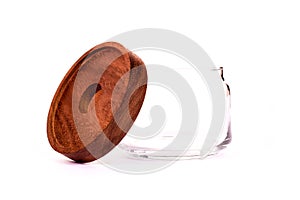 Empty glass jar  on a white background