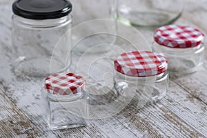 Empty glass jars