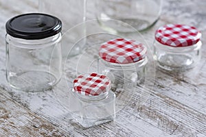 Empty glass jars