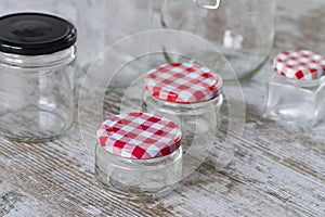Empty glass jars photo