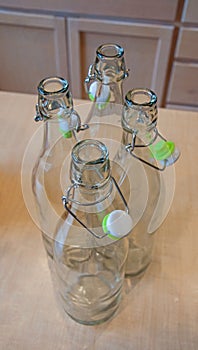 Empty Glass Liter Bottles