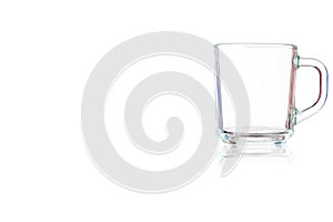 Empty glass mug.