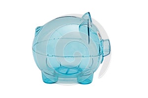 Empty glass piggy bank