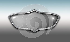 Empty glass shield logo