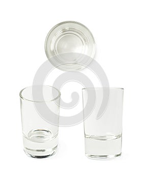 Empty glass shot isolated