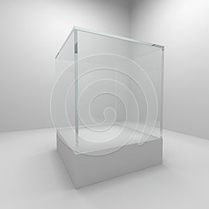 Empty glass showcase photo