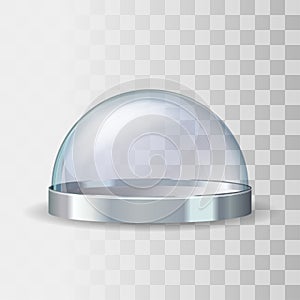 Empty glass showcase on transparent background. Mockup object