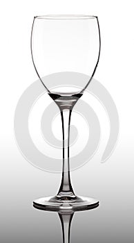 Empty glass transparent goblet