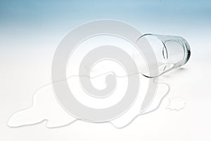 Empty glass of water with waterlogging