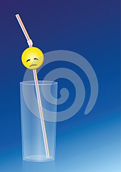 Empty Glass Weary Straw photo