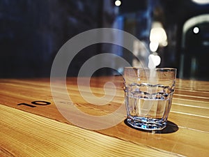 Empty Glass on the wooden table