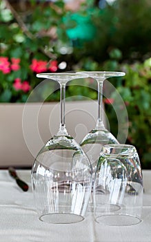 Empty Glasses On Table