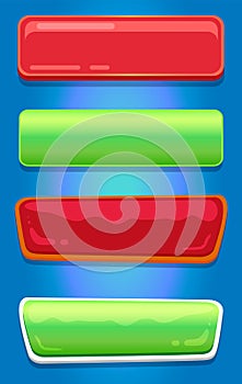 Empty Glossy Web Buttons with Place for Text Set