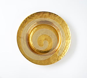 Empty gold plate