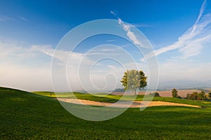 On a empty golf course