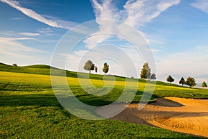 On a empty golf course