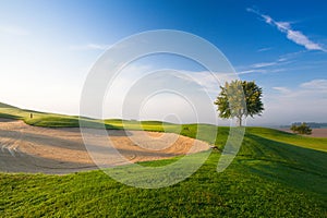 On a empty golf course