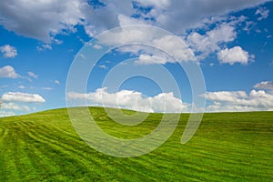 On a empty golf course in spring