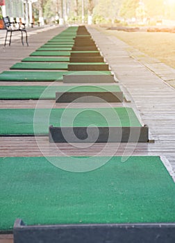 Empty golf driving range