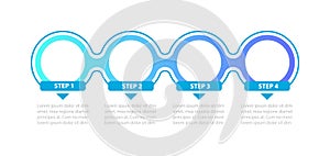 Empty gradient circles steps vector infographic template