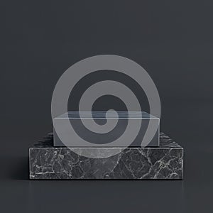 Empty granite pedestal mockup for merchandise