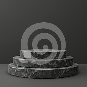 Empty granite pedestal mockup for merchandise