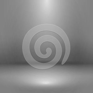 Empty gray studio room with lighting effect, used as background for display your products. Vector