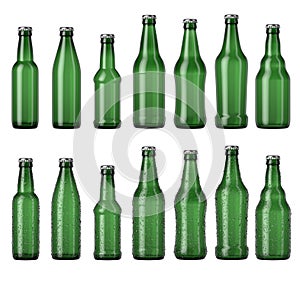 Empty Green Beer Bottle Shape Range