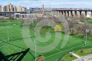 Empty Athletic Fields and Parks on Randalls and Wards Islands in New York City photo
