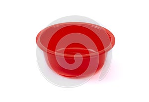 Empty green plastic deep dish isolated on white background