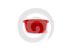 Empty green plastic deep dish isolated on white background