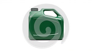 Green plastic oil container