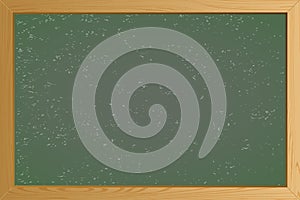 Empty Green school chalkboard background texture with frame . Template for your design. Vector illustration EPS10