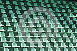 Empty green spectators seats