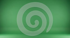 Empty Green Studio Seamless Background with Soft Gradient Lighting and Subtle Shadows