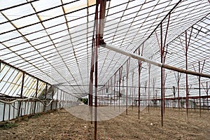 Empty greenhouse for new vegetables