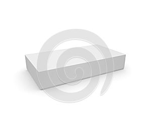 Empty grey cardboard box for your design. White isolated background