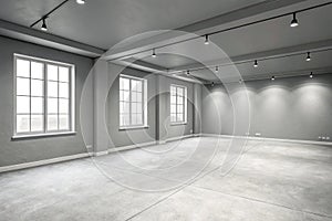 Empty grey interior for mockup
